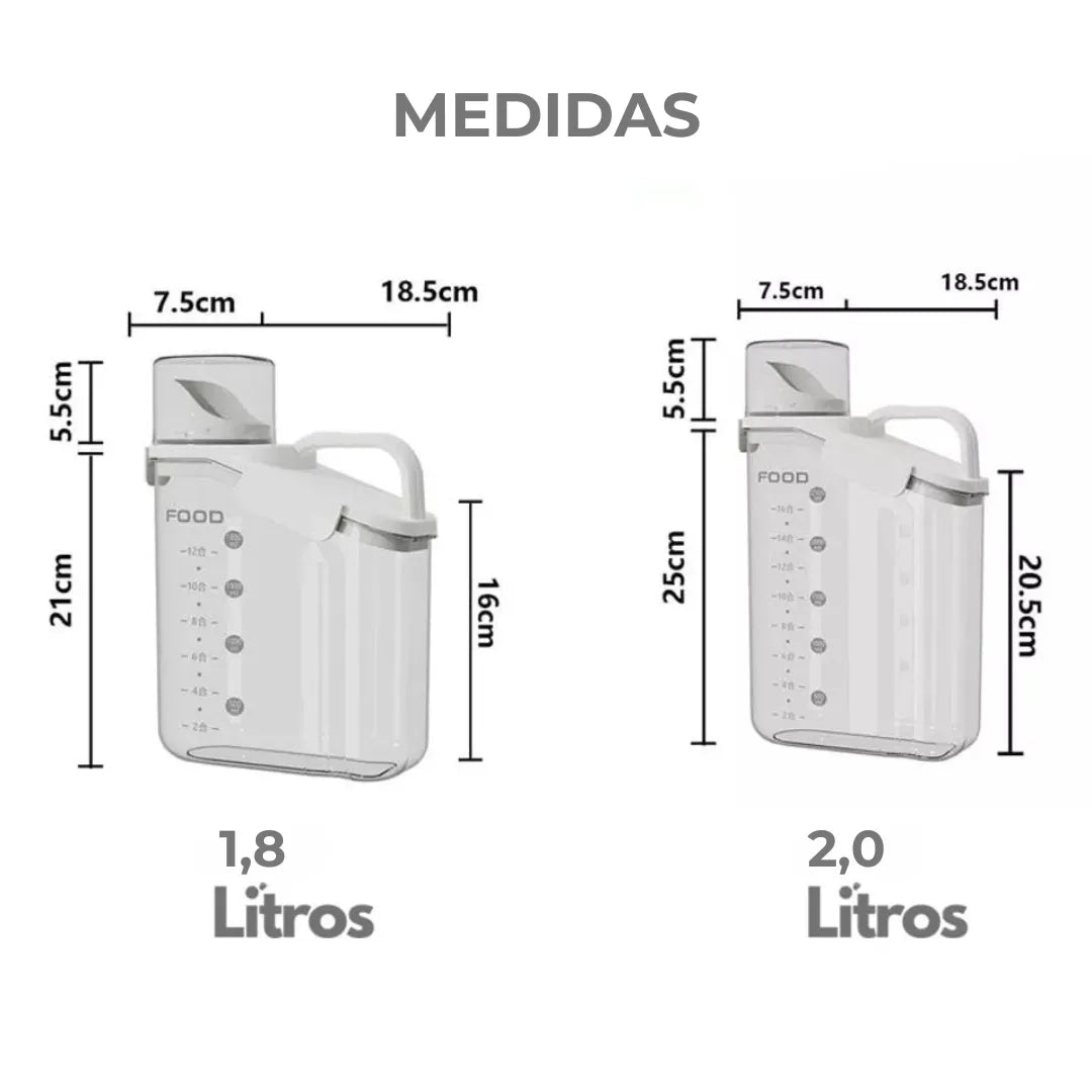 Kit Pote Hermético Premium Copo Medidor