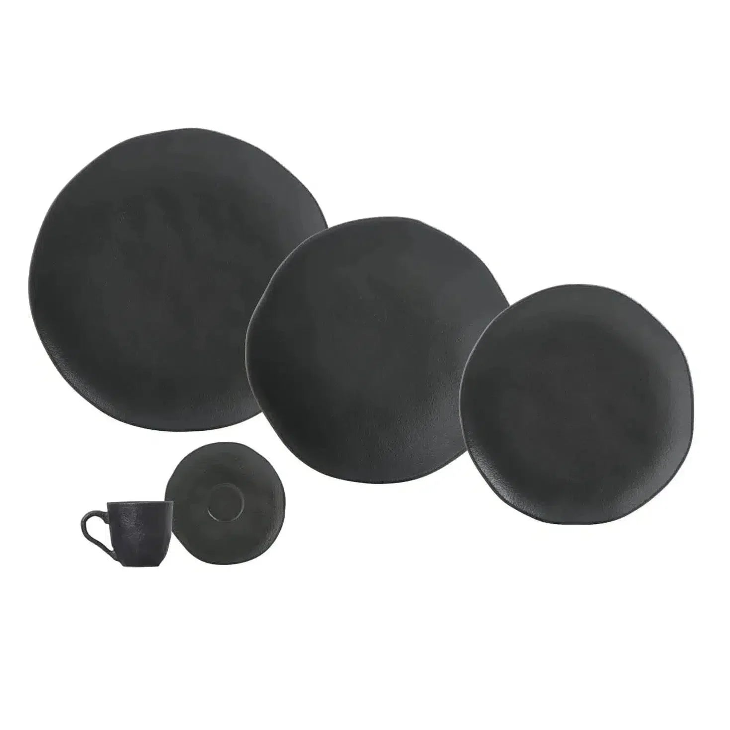Aparelho de Jantar Stoneware Orgânico Preto