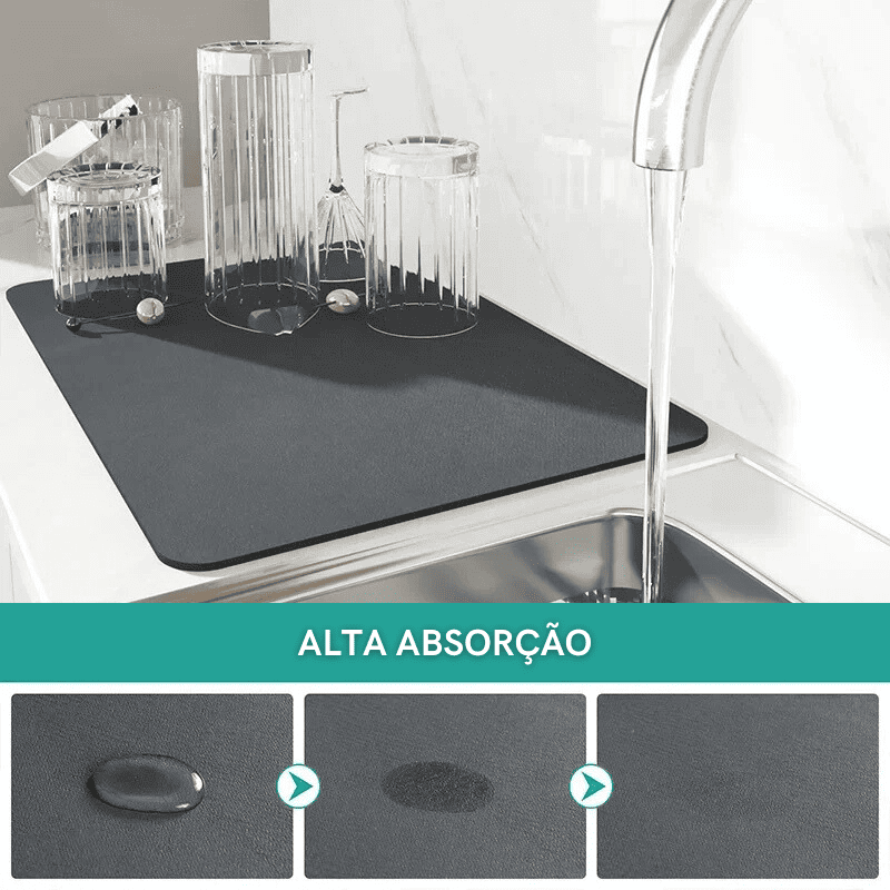Cantinho do Café Tapete Absorvente Antiderrapante House Vision