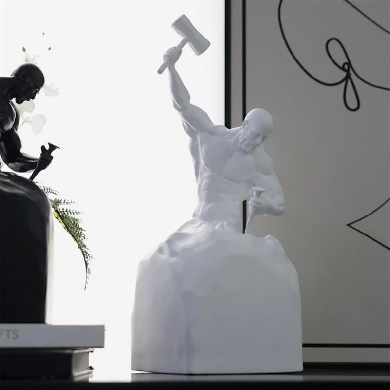 Decoração de Sala Resina Estátua Homem Esculpindo House Vision