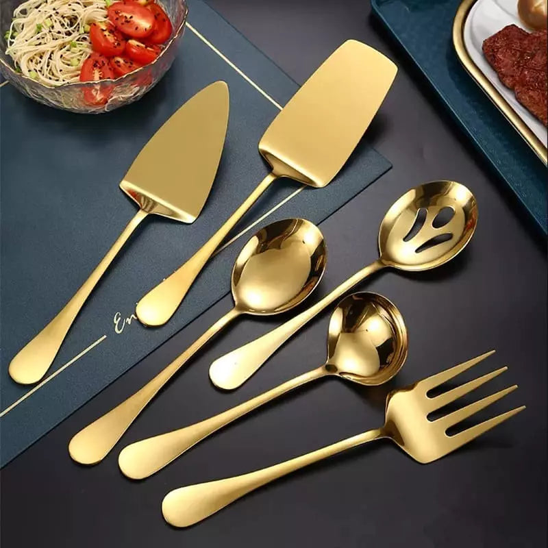 Kit Utensílios de Cozinha 6 Peças Inox Dourado House Vision