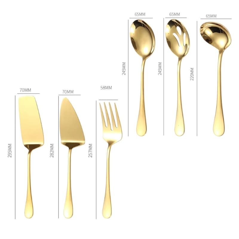 Kit Utensílios de Cozinha 6 Peças Inox Dourado House Vision