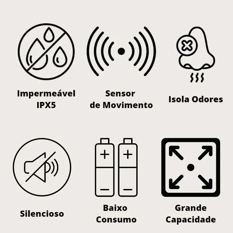 Lixeira para Banheiro e Cozinha Automática Colorida House Vision
