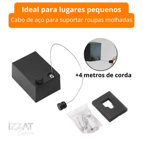 Varal Retrátil Invisível de Aço inox