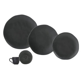 Aparelho de Jantar Stoneware Orgânico Preto