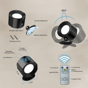Arandela de Parede Interna LED Bifocal Sem Fio House Vision