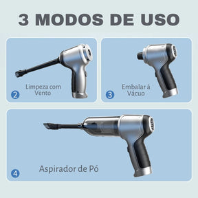 Aspirador de Pó Portátil Multifunções com Vácuo e Vento House Vision