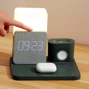 Carregador por Indução Luminária de Mesa e Despertador House Vision