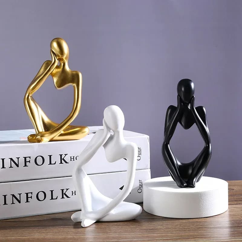 Decoração de Mesa Resina Escultura Estátua Pensador House Vision
