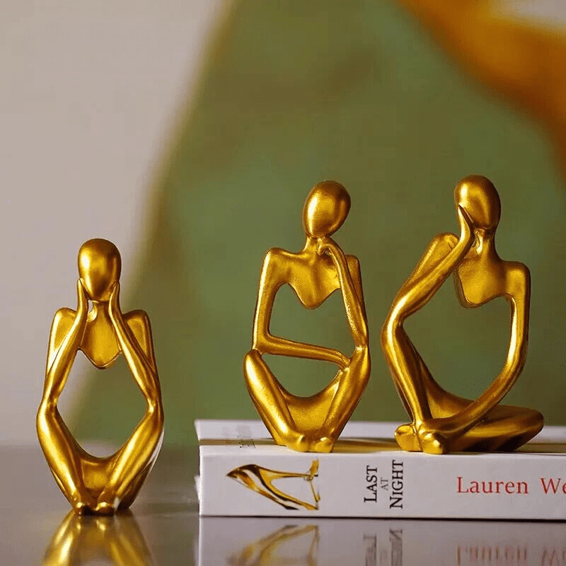 Decoração de Mesa Resina Escultura Estátua Pensador House Vision