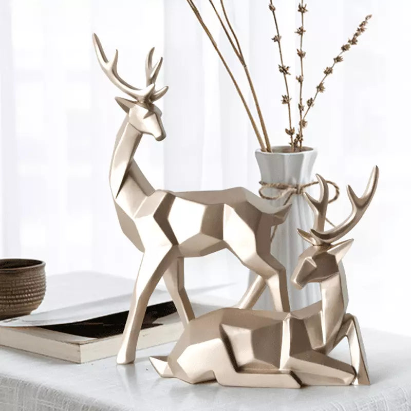Decoração de Mesa de Resina Estátua Cervo 2 Peças House Vision