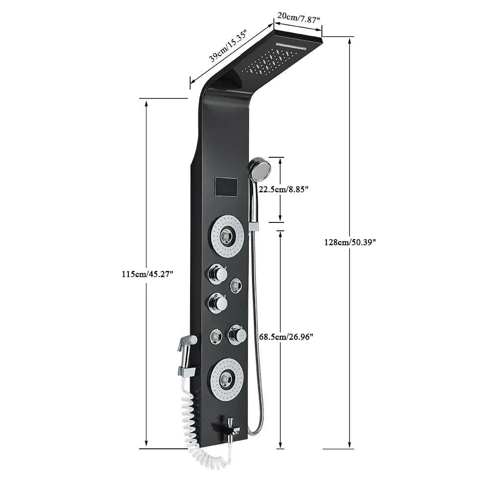chuveiro de banheiro led de aço inoxidável