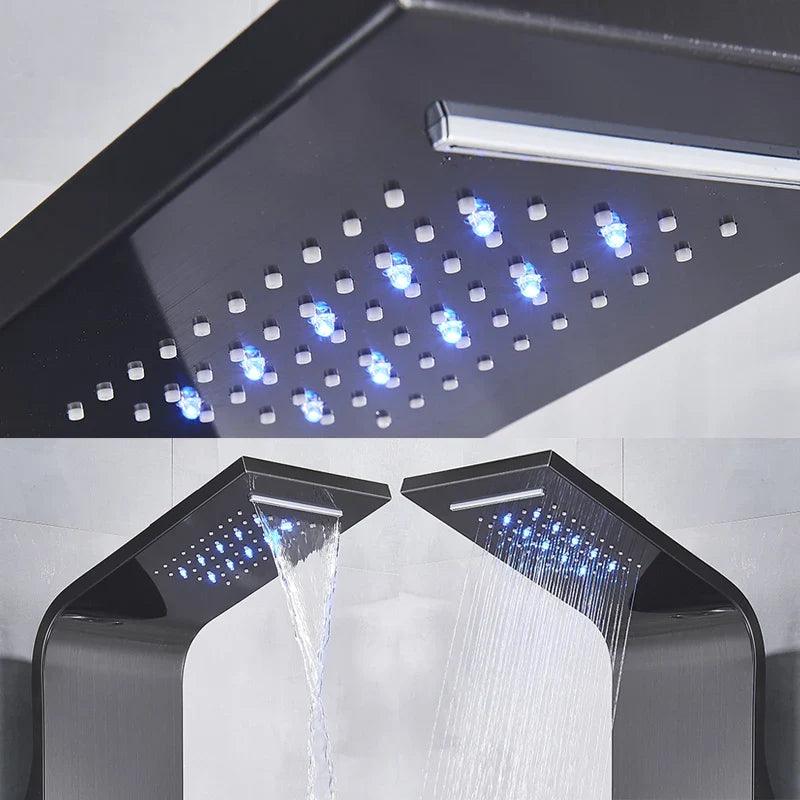 chuveiro de banheiro led de aço inoxidável