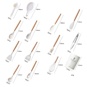Kit Utensílios de Cozinha 14 Peças Silicone Com Organizador House Vision