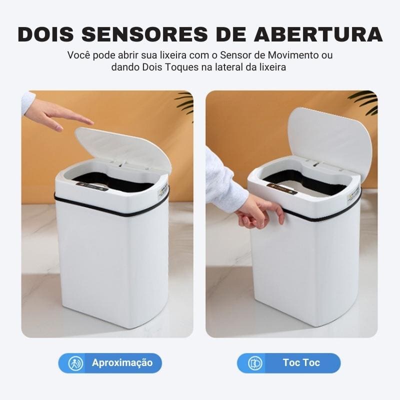 Lixeira para Banheiro e Cozinha Automática com Sensor 15L House Vision